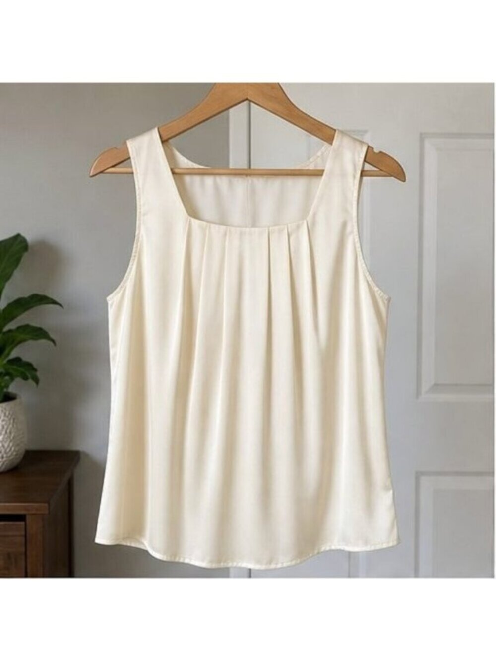 Cream Pleated Blouse